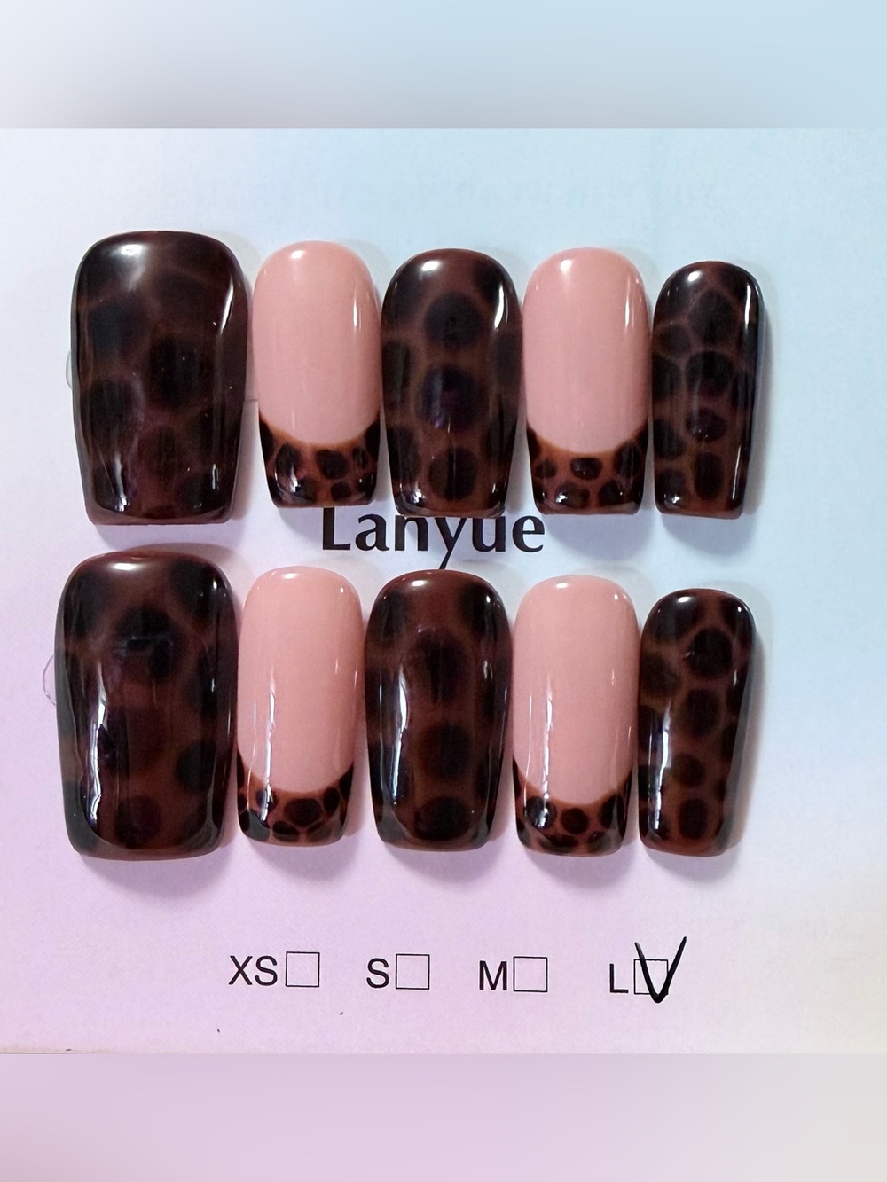 Pink and Brown Leopard Press-On Nails